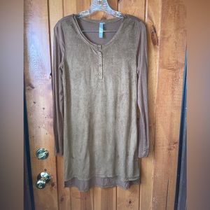 Tan Shirt Dress Size S